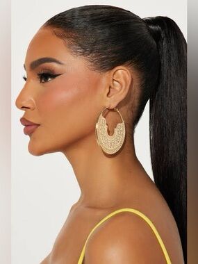 Gold Filigree Hoop Earrings - Elegant Women's Jewelry